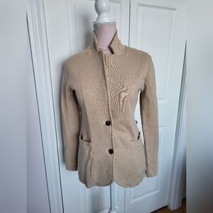 J Crew Mercantile Classic Tan Women's Blazer Sweater sz XS